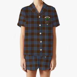 ScotsTee Shop Scottish Anderson MacGregor Hastie 4 Crest Women's Short Sleeve Short Set Tartan Pyjama Set