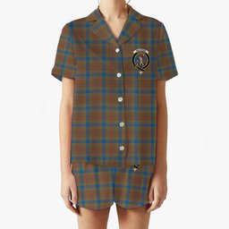 ScotsTee Shop Scottish Balfour Ancient Crest Women's Short Sleeve Short Set Tartan Pyjama Set