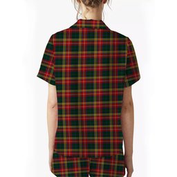 ScotsTee Shop Scottish Buchanan 1907 Crest Women's Short Sleeve Short Set Tartan Pyjama Set