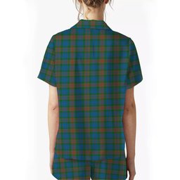 ScotsTee Shop Scottish Buchanan Hunting Ancient Crest Women's Short Sleeve Short Set Tartan Pyjama Set