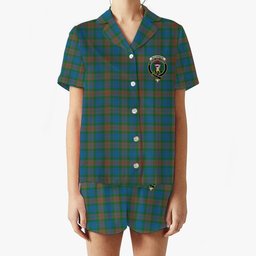 ScotsTee Shop Scottish Buchanan Hunting Ancient Crest Women's Short Sleeve Short Set Tartan Pyjama Set
