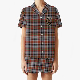 ScotsTee Shop Scottish Borthwick Dress Ancient Crest Women's Short Sleeve Short Set Tartan Pyjama Set