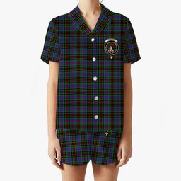 ScotsTee Shop Scottish Brodie Hunting Modern Crest Women's Short Sleeve Short Set Tartan Pyjama Set