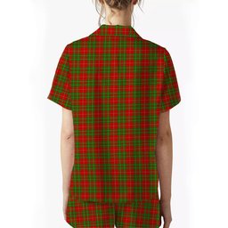 ScotsTee Shop Scottish Burnett Ancient Crest Women's Short Sleeve Short Set Tartan Pyjama Set