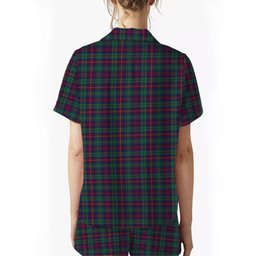 ScotsTee Shop Scottish Cairns of Finavon Modern Crest Women's Short Sleeve Short Set Tartan Pyjama Set