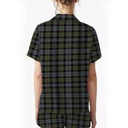 ScotsTee Shop Scottish Black Watch Large Sett Ancient Crest Women's Short Sleeve Short Set Tartan Pyjama Set