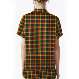 ScotsTee Shop Scottish Buchanan Modern Clan Crest Women's Short Sleeve Short Set Tartan Pyjama Set