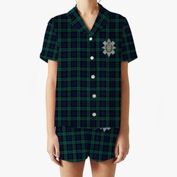 ScotsTee Shop Scottish Black Watch Modern Clan Crest Women's Short Sleeve Short Set Tartan Pyjama Set
