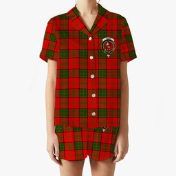 ScotsTee Shop Scottish Adair Crest Women's Short Sleeve Short Set Tartan Pyjama Set