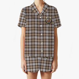 ScotsTee Shop Scottish Baillie Dress Modern Clan Crest Women's Short Sleeve Short Set Tartan Pyjama Set