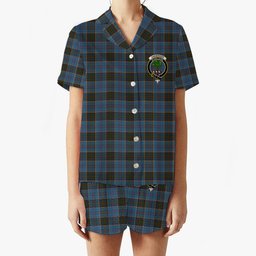 ScotsTee Shop Scottish Anderson MacGregor Hastie 2 Crest Women's Short Sleeve Short Set Tartan Pyjama Set