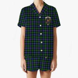 ScotsTee Shop Scottish Baillie Hunting Crest Women's Short Sleeve Short Set Tartan Pyjama Set