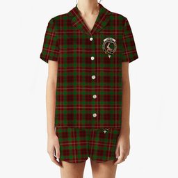 ScotsTee Shop Scottish Ainslie 2 Crest Women's Short Sleeve Short Set Tartan Pyjama Set
