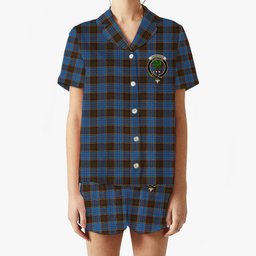ScotsTee Shop Scottish Anderson Coulson Bonner 2 Crest Women's Short Sleeve Short Set Tartan Pyjama Set
