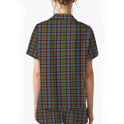 ScotsTee Shop Scottish Aikenhead Crest Women's Short Sleeve Short Set Tartan Pyjama Set