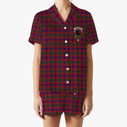 ScotsTee Shop Scottish Abernethy Colerain, USA Crest Women's Short Sleeve Short Set Tartan Pyjama Set