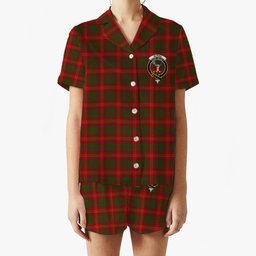 ScotsTee Shop Scottish Burns 1930 Crest Women's Short Sleeve Short Set Tartan Pyjama Set