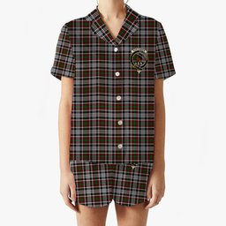 ScotsTee Shop Scottish Borthwick Dress Crest Women's Short Sleeve Short Set Tartan Pyjama Set