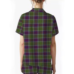 ScotsTee Shop Scottish Bowie Modern Crest Women's Short Sleeve Short Set Tartan Pyjama Set