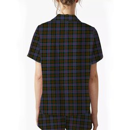 ScotsTee Shop Scottish Bowie Crest Women's Short Sleeve Short Set Tartan Pyjama Set