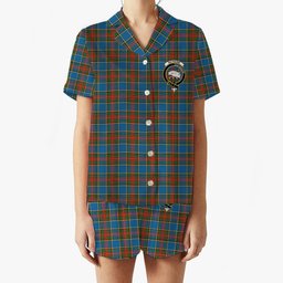 ScotsTee Shop Scottish Bethune Ancient Crest Women's Short Sleeve Short Set Tartan Pyjama Set