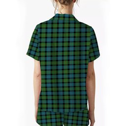 ScotsTee Shop Scottish Blair Ancient Crest Women's Short Sleeve Short Set Tartan Pyjama Set