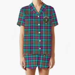 ScotsTee Shop Scottish Buchanan Inauguration Crest Women's Short Sleeve Short Set Tartan Pyjama Set