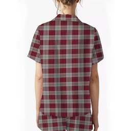 ScotsTee Shop Scottish Buchanan 1842 Crest Women's Short Sleeve Short Set Tartan Pyjama Set