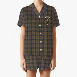 ScotsTee Shop Scottish Balfour Crest Women's Short Sleeve Short Set Tartan Pyjama Set