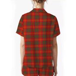 ScotsTee Shop Scottish Burns (Burns 1930) Modern Crest Women's Short Sleeve Short Set Tartan Pyjama Set
