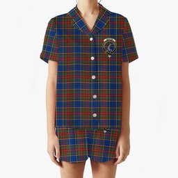 ScotsTee Shop Scottish Beattie (Beatty) Modern Crest Women's Short Sleeve Short Set Tartan Pyjama Set