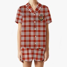 ScotsTee Shop Scottish Cameron Hose Ancient Crest Women's Short Sleeve Short Set Tartan Pyjama Set