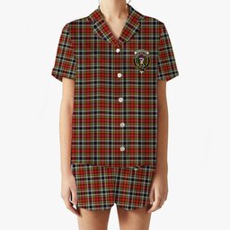 ScotsTee Shop Scottish Buchanan Old Dress Crest Women's Short Sleeve Short Set Tartan Pyjama Set