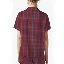 ScotsTee Shop Scottish Burnett Hunting Modern Crest Women's Short Sleeve Short Set Tartan Pyjama Set