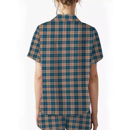 ScotsTee Shop Scottish Barclay Hunting #2 Modern Clan Crest Women's Short Sleeve Short Set Tartan Pyjama Set