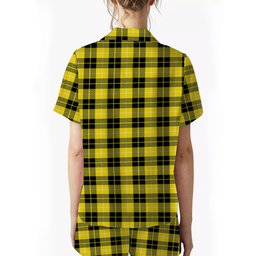 ScotsTee Shop Scottish Barclay Dress Modern Crest Women's Short Sleeve Short Set Tartan Pyjama Set