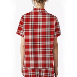 ScotsTee Shop Scottish Cameron Hose Modern Crest Women's Short Sleeve Short Set Tartan Pyjama Set