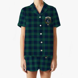 ScotsTee Shop Scottish Barclay Hunting Modern Crest Women's Short Sleeve Short Set Tartan Pyjama Set