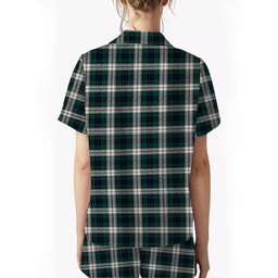 ScotsTee Shop Scottish Black Watch Dress Modern Crest Women's Short Sleeve Short Set Tartan Pyjama Set