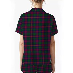 ScotsTee Shop Scottish Cairns of Finavon Crest Women's Short Sleeve Short Set Tartan Pyjama Set