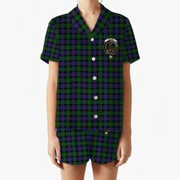 ScotsTee Shop Scottish Blair Crest Women's Short Sleeve Short Set Tartan Pyjama Set