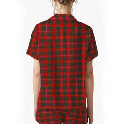 ScotsTee Shop Scottish Bruce County Modern Crest Women's Short Sleeve Short Set Tartan Pyjama Set