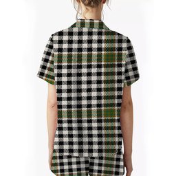 ScotsTee Shop Scottish Burns Check Ancient Crest Women's Short Sleeve Short Set Tartan Pyjama Set