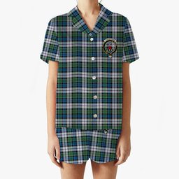 ScotsTee Shop Scottish Colquhoun Dress Ancient Crest Women's Short Sleeve Short Set Tartan Pyjama Set