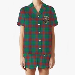 ScotsTee Shop Scottish Cranstoun Dress Ancient Crest Women's Short Sleeve Short Set Tartan Pyjama Set