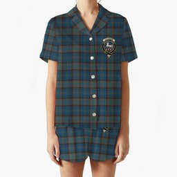 ScotsTee Shop Scottish Cochrane Hunting Modern Crest Women's Short Sleeve Short Set Tartan Pyjama Set