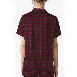 ScotsTee Shop Scottish Crawford Crest Women's Short Sleeve Short Set Tartan Pyjama Set