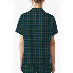ScotsTee Shop Scottish Cockburn Modern Crest Women's Short Sleeve Short Set Tartan Pyjama Set