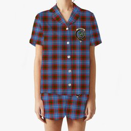ScotsTee Shop Scottish Crichton Crest Women's Short Sleeve Short Set Tartan Pyjama Set