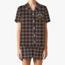 ScotsTee Shop Scottish Douglas Ancient Dress Crest Women's Short Sleeve Short Set Tartan Pyjama Set